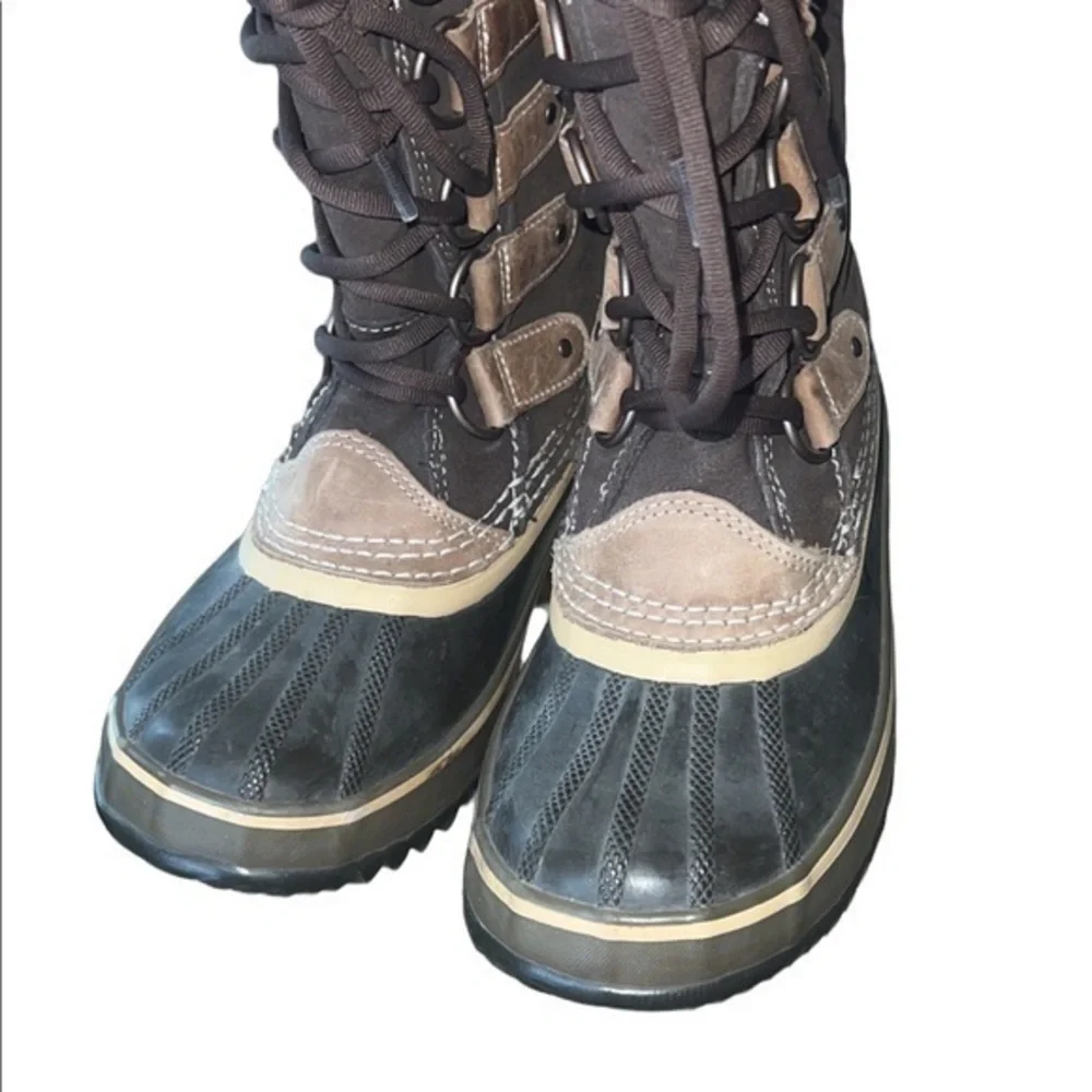 SOREL Joan Of Arctic‎ 1540 Tall Faux Fur Waterproof Lace Up Snow Winter Boots 7